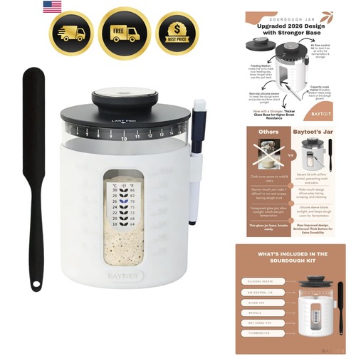 Sourdough starter jar kit - jar,
